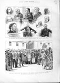 Antique Old Print 1882 War Egypt Execution Clerkenwell Thomas Walsh Court 19th