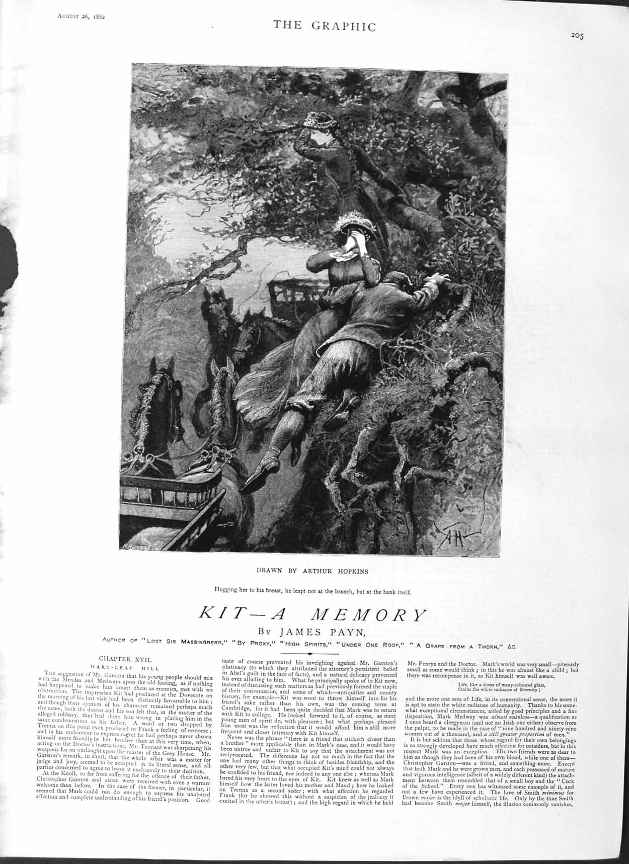 Original Old Antique Print 1882 Illustration Story Kit Woman Man Country Horses