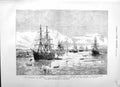 Old Antique Print 1882 Suez Canal Port Said War Ships Monarch Tourmaline 19th