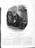 Original Old Antique Print 1882 Illustration Story Kit Woman Arthur Hopkins Art