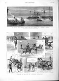 Original Old Antique Print 1882 Cavalry Subaltern War Egypt Rhosina Ship I 19th