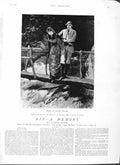 Old Antique Print 1882 Illustration Story Kit Frank Trenna Bridge River 19th