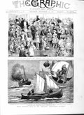 Original Old Antique Print 1882 Preston Guild Festival Children Berthon L 19th