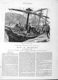 Original Old Antique Print 1882 Illustration Story Kit Ship Mogadion Harbour