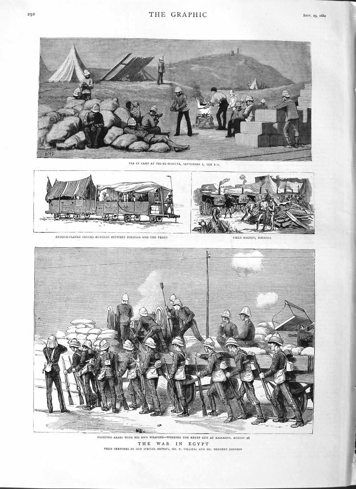 Original Old Antique Print 1882 War Egypt Arabi Kassassin Tel-El-Kebir Ismailia
