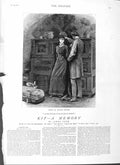 Old Antique Print 1882 Illustration Story Kit Man Woman Romance Hopkins 19th