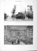 Old Antique Print 1882 War Egypt Ships Suez Canal Preston Guild Festival 19th