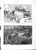 Original Old Antique Print 1882 War Egypt Purvis Battle Kassassin Royal Marines