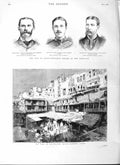 Original Old Antique Print 1882 War Egypt Slave Market Cairo Colville Gribb 19th