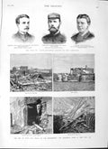 Original Old Antique Print 1882 War Egypt Kays Strong Rawson Fort Pha Victorian