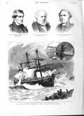 Original Old Antique Print 1882 Wellesley CobbConnor Ship Phoenix Edward Sea