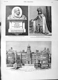 Original Old Antique Print 1882 Ingestre Earl Shrewsbury Bhawalpur Balfe Tablet
