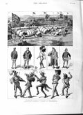 Original Old Antique Print 1882 Athletic Sports Portsmouth Ethiopian Volunteers