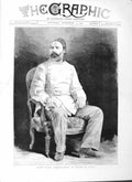 Old Antique Print 1882 Fine Art Portrait Arabi Pasha Prison Cairo Egypt 19th