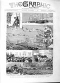 Original Old Antique Print 1882 Siers Egypt War Dragoon Guards Brighton Ships
