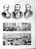 Old Antique Print 1882 Sheriff Savory Knight Alderman Mayor Cairo Horses 19th