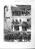 Original Old Antique Print 1882 Dead Horse Festival Sailing Ship Fine Art 19th