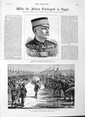 Old Antique Print 1882 Major-General Macpherson Bengal Lancers Camp War 19th