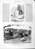 Original Old Antique Print 1882 Indian Siers Egypt Bengal Trains Tel-E Victorian