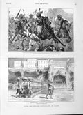 Original Old Antique Print 1882 Bengal Lancers Tel-El-Kebir Khedive Ca Victorian