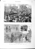 Original Old Antique Print 1882 Duke Connaught Birdcage Walk Siers Egypt War