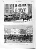 Original Old Antique Print 1882 War Marine Siers George'S Hospital Mall Egypt