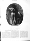 Old Antique Print 1882 Illustration Story Kit Arthur Hopkins Man Lady Art 19th
