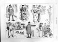 Original Old Antique Print 1882 Sketches Berlin Germany Siers Policemen Railway