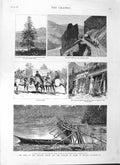 Old Antique Print 1882 Princess Louise Marquis Lorne Vancouver River Yale 19th