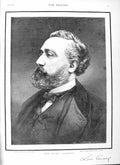 Original Old Antique Print 1883 Portrait Leon Michel Gambetta Fine Art 19th