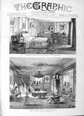 Old Antique Print 1883 Leon Gambetta Jardies Ville D'Avray Bedroom Paris 19th