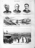 Original Old Antique Print 1883 Egypt War Napier Arabi Suez Ship Varma Ollivant