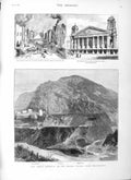 Original Old Antique Print 1883 Landslip Rhone Bellegarde Eloi France Jamaica