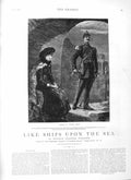 Old Print Ref.324 1883 Illustration Story Like Ships Upon Sea Sydney Hall