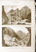 Old Antique Print 1883 Fraser River Canada Railway Yale Princess Louise 19th