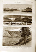 Old Antique Print 1883 Spillamacheen Prince Louise Fraser River Okanagan 19th
