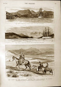 Old Antique Print 1883 Princess Louise Lorne Indians Okanagan Comus Ship 19th
