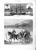 Old Antique Print 1883 Dijmphna Ship Hovgaard Gamel Cetewayo Tugela River 19th