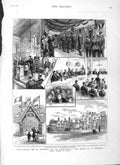 Original Old Antique Print 1883 Prince LeopColchester Lord Brooke Master Essex