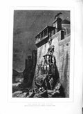 Original Old Antique Print 1883 Scene Geese Capitol Men Climbing Wall Fine Art