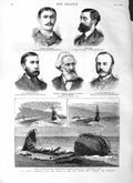 Old Antique Print 1883 Ship Wreck Plassey Sandgate Earl Durham Reay Men 19th
