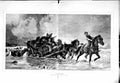 Old Antique Print 1883 Fine Art Bouverie Goddard Horses Carriage Floods 19th
