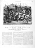 Old Antique Print 1883 Illustration Story Like Ships Sea Joshua Higgins 19th