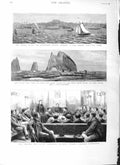 Original Old Antique Print 1883 Trinity College Cambridge New Zealand Maori 19th