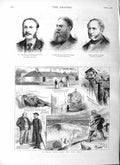 Old Antique Print 1883 Tidal Wave Sea Chambers King-Harman Baron Egerton 19th