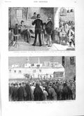 Original Old Antique Print 1883 Cairo English War Execution Palmer Gill Zagazig