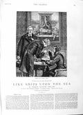 Old Antique Print 1883 Illustration Story Like Ships Upon Sea Prince Hall 19th