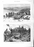Original Old Antique Print 1883 Volunteer Review Brighton Artillery Siers Art
