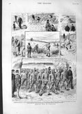 Original Old Antique Print 1883 Convict Life Portland Haymakers Watch Tower