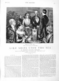 Antique Old Print Ref.328 1883 Illustration Story Like Ships Upon Sea Higgins